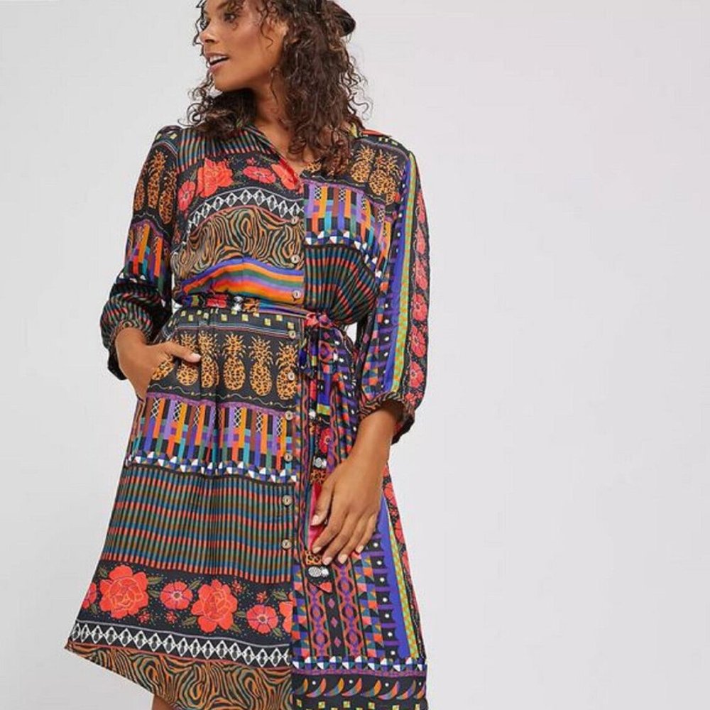 Anthropologie Farm Rio Ciela Midi Shirtdress Size Medium